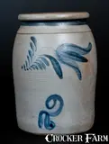 A & W Boughner, Rare A. & W. BOUGHNER / GREENSBORO, PA 2 Gal. Stoneware Jar w/ Floral Decoration, circa 1860, Stoneware