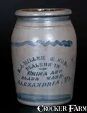 E. J. Miller & Son, One-Gallon E.J. MILLER & SON. / ALEXANDRIA. VA. Stoneware Jar, Western PA origin, circa 1875, Stoneware