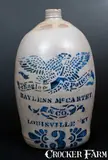 Bayless & Mccarthey, Exceptional BAYLESS & MCCARTHEY / LOUISVILLE, KY Stoneware Jug, Marked EAGLE POTTERY, circa 1875, Stoneware
