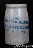George L. Hill, Stoneware Canning Jar Advertising GEORGE L. HILL / FREDERICKTOWN, circa 1875, Stoneware