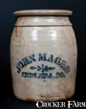 John L. Magee, Rare JOHN MAGEE / INDIANA, PA Stoneware Jar, circa 1875, Stoneware