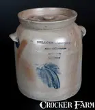 Bullock & Morton, Unusual BULLOCK & MORTON / SHIP CHANDLERS & GROCERS Baltimore Stoneware Advertising Crock, circa 1870, Stoneware