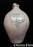 Orcutt And Wait, Very Rare ORCUTT AND WAIT / WHATELY Stoneware Jug w/ Incised Wreath Decoration, circa 1815-1817, Stoneware