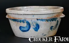 From J. Eberly & Bro, Decorated Stoneware Bowl Signed FROM J. EBERLY & BRO. / STRASBURG, VA, circa 1880, Stoneware