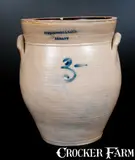 Tyler & Dillon, TYLER & DILLON / ALBANY Three-Gallon Ovoid Stoneware Jar, circa 1826-1833, Stoneware