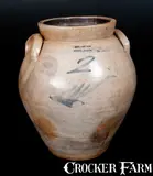 N. Clark & Co., N. CLARK & CO. / MOUNT MORRIS Ovoid Decorated Stoneware Jar
