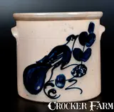 N.A. White & Son, N. A. WHITE & SON / UTICA, NY Stoneware Jar w/ Paddletail Bird Decoration, circa 1885, Stoneware