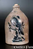 J. & E. Norton, J. & E. NORTON / BENNINGTON, VT Stoneware Jug w/ Pheasant on Stump Decoration