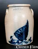E. & L. P. NORTON / BENNINGTON, VT Stoneware Chicken Crock by E & L P Norton, circa 1870, Stoneware, sold Jul 2015