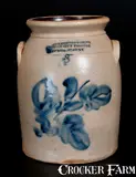 F. Laufersweiler, F. LAUFERSWEILER / EMPIRE CITY POTTERY Stoneware Jar with Floral Decoration, circa 1880, Stoneware