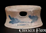 COWDEN & WILCOX / HARRISBURG, PA Cobalt-Decorated Stoneware Spittoon by Cowden & Wilcox, circa 1865, Stoneware, sold Jul 2015