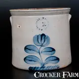 N Clark Jr, N. CLARK JR. / ATHENS, NY Stoneware Jar with Floral Decoration