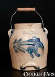 COWDEN & WILCOX / HARRISBURG, PA Stoneware Batter Pail w/ Floral Decoration by Cowden & Wilcox, circa 1865, Stoneware, sold Jul 2015