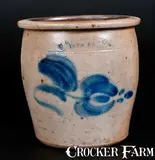 H B. Pfaltzgraff, H. B. PFALTZGRAFF / YORK, PA Stoneware Cream Jar w/ Floral Decoration, circa 1870-1889, Stoneware