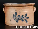 H B. Pfaltzgraff, H. B. PFALTZGRAFF / YORK, PA Decorated Stoneware Cake Crock, circa 1870-1889, Stoneware
