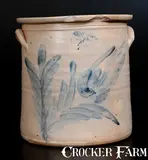 H B. Pfaltzgraff, H. B. PFALTZGRAFF / YORK, PA Four-Gallon Stoneware Crock with Floral Decoration, circa 1870-1889, Stoneware