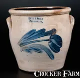 Evan R. Jones, EVAN R. JONES / PITTSTON, PA Stoneware Cream Jar with Floral Decoration, circa 1875, Stoneware