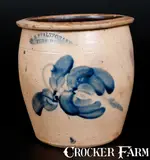 H B. Pfaltzgraff, H. B. PFALTZGRAFF / YORK, PA Stoneware Cream Jar with Cobalt Floral Decoration, circa 1870-1889, Stoneware