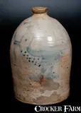 H B. Pfaltzgraff, Rare H. B. PFALTZGRAFF / YORK, PA Stoneware Jug with Folky Bird Decoration, circa 1870-1889, Stoneware