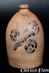 Pfaltzgraff & Co., PFALTZGRAFF & CO. / YORK, PA Stoneware Jug with Cobalt Floral Decoration, circa 1855-1880, Stoneware