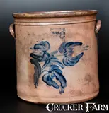 Pfaltzgraff & Co., PFALTZGRAFF & CO. / YORK, PA Stoneware Jar with Cobalt Floral Decoration, circa 1855-1880, Stoneware