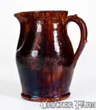 John W. Bell, Rare and Fine JOHN W. BELL / WAYNESBORO, Pa. Glazed Redware Pitcher, circa 1885, Redware