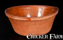 Rare D.M. BAKER'S POTTERY / WAYNESBORO, PA Redware Bowl by D.M. Baker's Pottery, circa 1875, Redware, sold Jul 2015