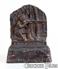 Speese & Co., Rare SPEESE & CO. / GETTYSBURG, PA Redware Gettysburg Battlefield Monument for 13th NJ Volunteers, circa 1885, Redware