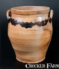 Warne, Very Rare WARNE / S. AMBOY. N. JERSY Three-Gallon Stoneware Jar, early 19th century, Stoneware