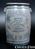 Jas. Hamilton & Co., 12 Gal. JAS. HAMILTON & CO. / GREENSBORO, PA Stoneware Jar w/ Stenciled Roses, circa 1875, Stoneware