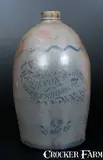 HAMILTON & JONES / GREENSBORO, PA Stoneware Jug by Hamilton & Jones, circa 1875, Stoneware, sold Jul 2015