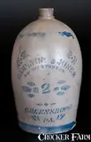 HAMILTON & JONES / MANUFACTURERES / GREENSBORO, PA Stoneware Jug by Hamilton & Jones, circa 1875, Stoneware, sold Jul 2015