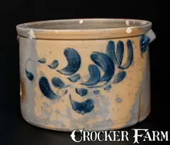J. Swank, Very Rare J. SWANK / JOHNSTOWN, PA Stoneware Cake Crock Inscribed "Newton Swank / The Best Work Man in the Shop / 1877", 1877, Stoneware
