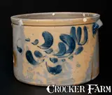 J. Swank, Very Rare J. SWANK / JOHNSTOWN, PA Stoneware Cake Crock Inscribed "Newton Swank / The Best Work Man in the Shop / 1877", 1877, Stoneware