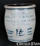 HAMILTON & JONES / GREENSBORO, PENNS Stoneware Cream Jar by Hamilton & Jones, circa 1875, Stoneware, sold Jul 2015