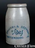 Williams And Reppert, WILLIAMS & REPPERT / GREENSBORO, PA Stoneware Wax Sealer, circa 1885, Stoneware
