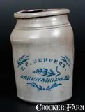 T.F. Reppert, T. F. REPPERT / GREENSBORO, PA Stoneware Jar, circa 1880, Stoneware
