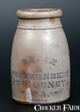 Eneix & Frankenberry, ENEIX & FRANKENBERRY / NEW GENEVA, PA Stoneware Jar, circa 1876-1878, Stoneware