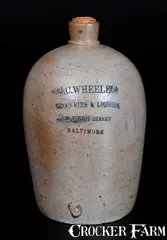 J. C. Wheeler, Half-Gallon Stoneware Advertising Jug for J. C. WHEELER / BALTIMORE, circa 1860, Stoneware