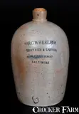 J. C. Wheeler, Half-Gallon Stoneware Advertising Jug for J. C. WHEELER / BALTIMORE, circa 1860, Stoneware