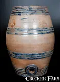 Lewis & Gardiner, Extremely Rare LEWIS & GARDINER / HUNTINGTON, L.I. Monumental Stoneware Keg-Form Cooler, circa 1827-1829, Stoneware