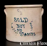 Brown Brothers, Extremely Rare BROWN BROTHERS / HUNTINGTON, L.I. Stoneware Jar Inscribed "Sold But No Stamps"