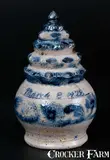 Hendrik Spilman, Exceptional Stoneware Bank w/ Stepped Finial and Floral Decoration Inscribed "H. S. / March 8, 1828," att. Henry Remmey, Sr., Baltimore, 1828, Stoneware