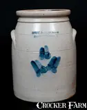 Brown Brothers, BROWN BROTHERS / HUNTINGTON, L.I. Stoneware Jar w/ Floral Decoration
