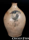 Rare LEWIS & GARDINER / HUNTINGTON, L.I. Decorated Stoneware Jug by Lewis & Gardiner, circa 1827-1892, Stoneware, sold Jul 2015