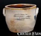 Rare LEWIS & GARDINER / HUNTINGTON, L.I. Stoneware Cream Jar by Lewis & Gardiner, circa 1827-1829, Stoneware, sold Jul 2015