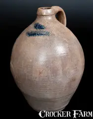 Long Island, Rare 2 Gal. Ovoid Stoneware Jug Impressed HUNTINGTON (Long Island), circa 1827-1854, Stoneware