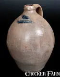 Long Island, Rare 2 Gal. Ovoid Stoneware Jug Impressed HUNTINGTON (Long Island), circa 1827-1854, Stoneware