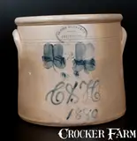 Brown Brothers, Rare BROWN BROTHERS/ HUNTINGTON / L.I. Stoneware Crock w/ "C. S. H." Initials and 1880 Date