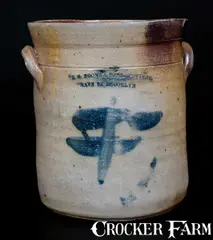 Potters, Scarce T. G. BOONE & SONS, POTTERS / NAVY ST. BROOKLYN Stoneware Crock, circa 1845, Stoneware